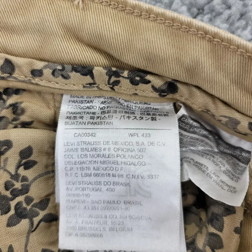 Levis Pants Mens 34x31* Tan Slim Straight Twill Chino Flat Front Stretch Pockets